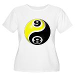 8 Ball 9 Ball Yin Yang Women's Plus Size Scoop Nec