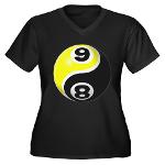 8 Ball 9 Ball Yin Yang Women's Plus Size V-Neck Da