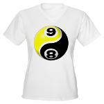 8 Ball 9 Ball Yin Yang Women's V-Neck T-Shirt