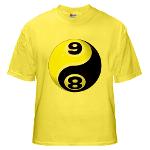 8 Ball 9 Ball Yin Yang Yellow T-Shirt