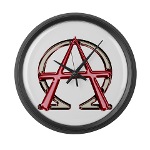 Alpha & Omega Anarchy Symbol Large Wall Clock