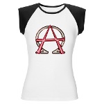 Alpha & Omega Anarchy Symbol Women's Cap Sleeve T-
