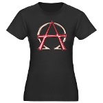 Alpha & Omega Anarchy Symbol Women's Fitted T-Shir