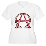 Alpha & Omega Anarchy Symbol Women's Plus Size V-N