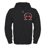 Alpha & Omega Anarchy Symbol Zip Hoodie (dark)
