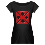 Ace Biker Iron Maltese Cross Maternity Dark T-Shir