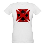 Ace Biker Iron Maltese Cross Organic Women's T-Shi