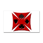 Ace Biker Iron Maltese Cross Rectangular Sticker