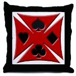 Ace Biker Iron Maltese Cross Throw Pillow