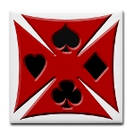 Ace Biker Iron Maltese Cross Tile Coaster