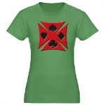 Ace Biker Iron Maltese Cross Women's Fitted T-Shir