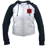 Ace Biker Iron Maltese Cross Women's Raglan Hoodie