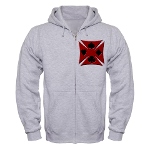 Ace Biker Iron Maltese Cross Zip Hoodie