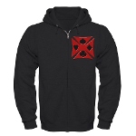 Ace Biker Iron Maltese Cross Zip Hoodie (dark)