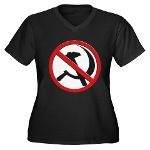 Anti-Communism Women's Plus Size V-Neck Dark T-Shi