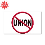 Anti-Union Sticker (Rectangle 50 pk)