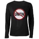 Anti-Union Women's Long Sleeve Dark T-Shirt