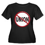 Anti-Union Women's Plus Size Scoop Neck Dark T-Shi