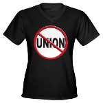 Anti-Union Women's V-Neck Dark T-Shirt