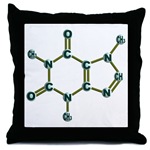 Caffeine Molecule Throw Pillow