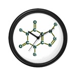 Caffeine Molecule Wall Clock