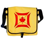 Messenger Bag Featuring the Canadian Flag Biker Maltese Iron Chopper Cross