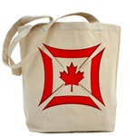 Tote Bag Featuring the Canadian Flag Biker Maltese Iron Chopper Cross