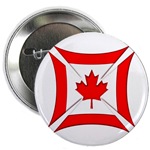 Round Button Featuring the Canadian Flag Biker Maltese Iron Chopper Cross