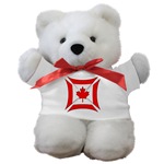 Teddy Bear Featuring the Canadian Flag Biker Maltese Iron Chopper Cross