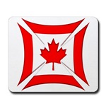 Mousepad Featuring the Canadian Flag Biker Maltese Iron Chopper Cross