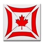 Tile Coaster Featuring the Canadian Flag Biker Maltese Iron Chopper Cross