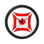 Wall Clock Featuring the Canadian Flag Biker Maltese Iron Chopper Cross