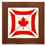 Framed Tile Featuring the Canadian Flag Biker Maltese Iron Chopper Cross