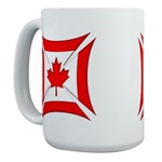 Large Coffee Cup Featuring the Canadian Flag Biker Maltese Iron Chopper Cross