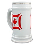 Beer Stein Featuring the Canadian Flag Biker Maltese Iron Chopper Cross