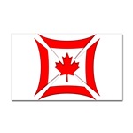 Rectangular Sticker Featuring the Canadian Flag Biker Maltese Iron Chopper Cross