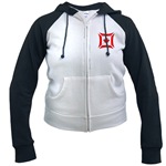 Women's Raglan Hoodie Featuring the Canadian Flag Biker Maltese Iron Chopper Cross