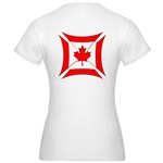 Baby Doll T-Shirt Featuring the Canadian Flag Biker Maltese Iron Chopper Cross