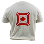 Organic Cotton Tee Featuring the Canadian Flag Biker Maltese Iron Chopper Cross