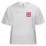 White T-Shirt Featuring the Canadian Flag Biker Maltese Iron Chopper Cross