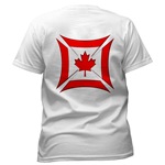 Women's T-Shirt Featuring the Canadian Flag Biker Maltese Iron Chopper Cross