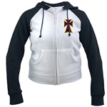 Christian Biker Cross Women's Raglan Hoodie