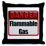 Danger: Flammable Gas Throw Pillow