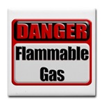 Danger: Flammable Gas Tile Coaster