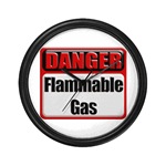 Danger: Flammable Gas Wall Clock