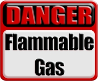 DANGER: Flammable Gas Industrial 3D Metal Style Danger Warning Sign