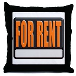 For Rent Sign Throw Pillow