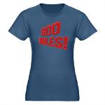 God Rules! Organic Women's Fitted T-Shirt (dark)