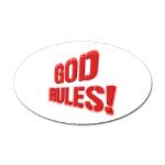 God Rules! Sticker (Oval)