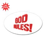 God Rules! Sticker (Oval 50 pk)